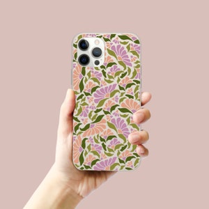 Eco Friendly Botanical Floral Phone Case, Biodegradable iPhone Case, Plastic-Free Samsung Galaxy iPhone Compatible Impact Resistant