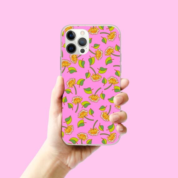 環境に優しいピンクと黄色のサンフラワーの携帯電話ケース