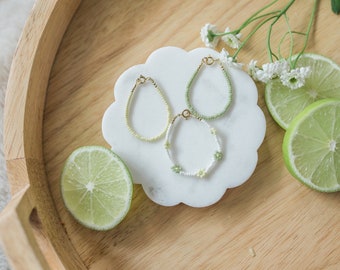 Lemon Lime Daisy Stack Bead Bracelet | By Cherry & Co