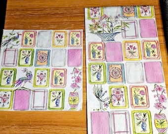 Pastel Mahjong Chinoiserie Decoupage Napkin