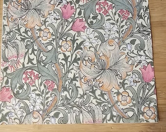 Greenish Gray Floral Decoupage Napkin