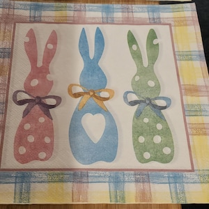 Pastel and Plaid Easter Decoupage Napkins