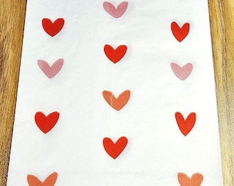 Row of Hearts Decoupage Napkin