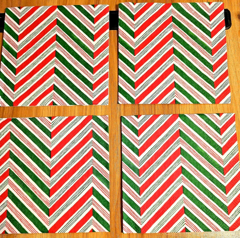 Candy Cane Stripes Decoupage Napkins - Etsy