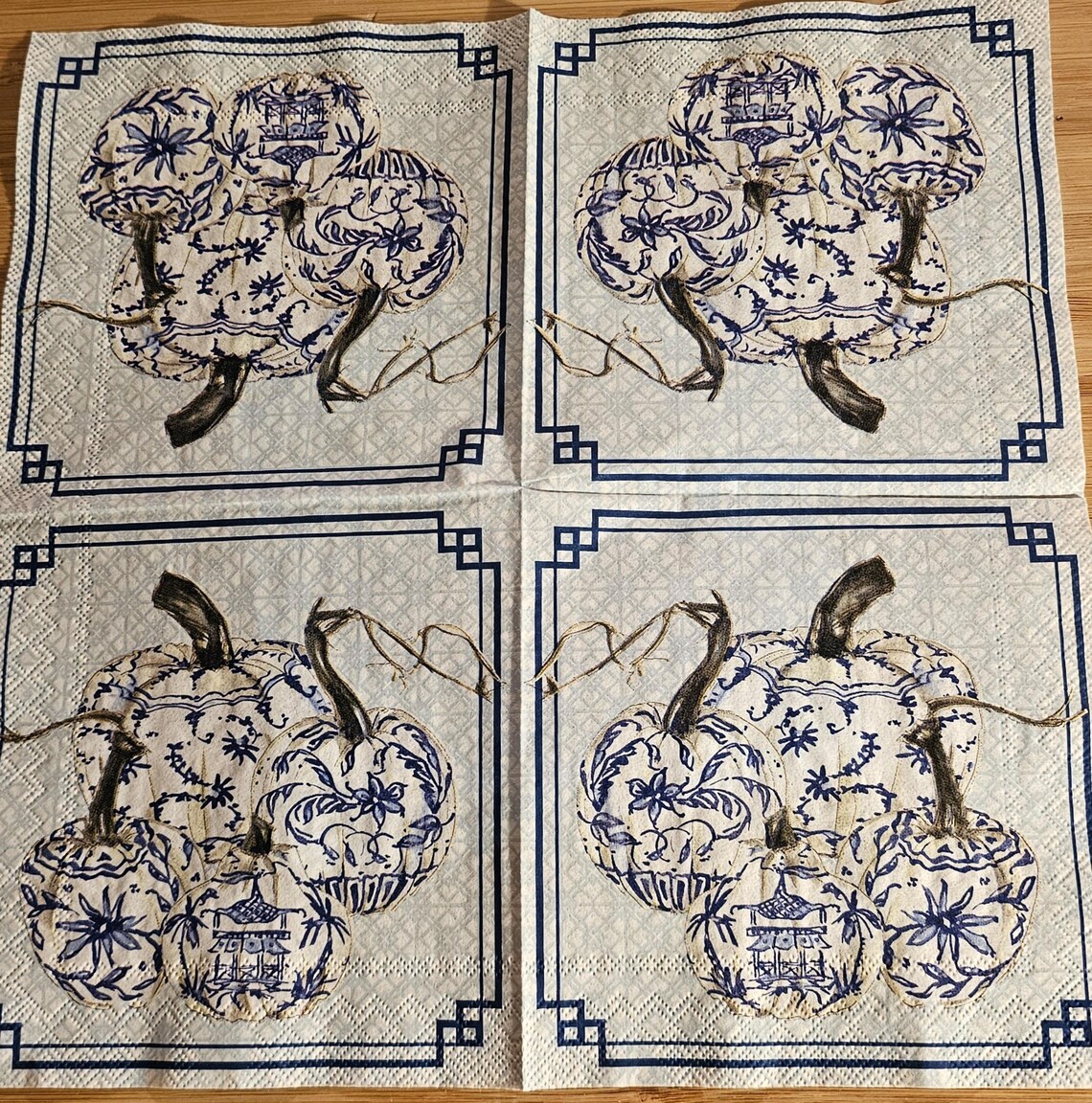 Small  Blue Chinoiserie Pumpkin main image 1