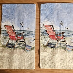 Red  beach chair Decoupage napkin