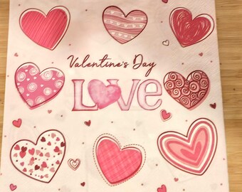 Valentine's Day Love Decoupage Napkin