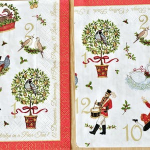 Serviette de table pour décoration Douze jours de Noël