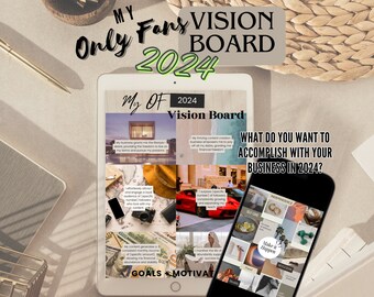 OnlyFans Vision Board 2024, OnlyFans, Editable Template, Digital Download, Canva Template, OF customizable vision board, OF Template, fansly