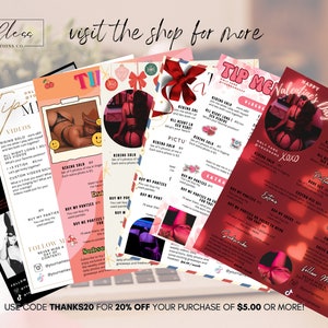OnlyFans Tip Menu, Editable Template, Digital Download, Canva Template, OF menu, OnlyFans Red Menu Template, OF Tip Menu Template bild 6
