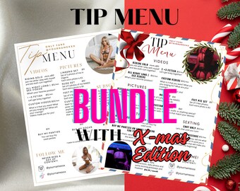 OnlyFans Christmas Menu, Bundle Editable Template, Only Fans, Canva Template, OF menu, OnlyFans Tip Menu Template, OF Tip Menu Template
