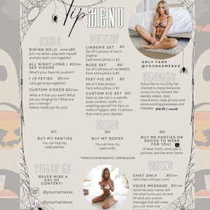 OnlyFans Tip Menu, Editable Template, Digital Download, Canva Template, OF menu, OnlyFans Halloween Menu Template, OF Tip Menu Template