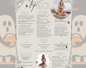OnlyFans Tip Menu, Editable Template, Digital Download, Canva Template, OF menu, OnlyFans Halloween Menu Template, OF Tip Menu Template