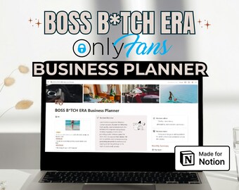 OnlyFans B*TCH BOSS ERA Business Planner, Fansly, Only Fans, Notion Template, Notion Planner, Content Creator, Tracker, of, Management