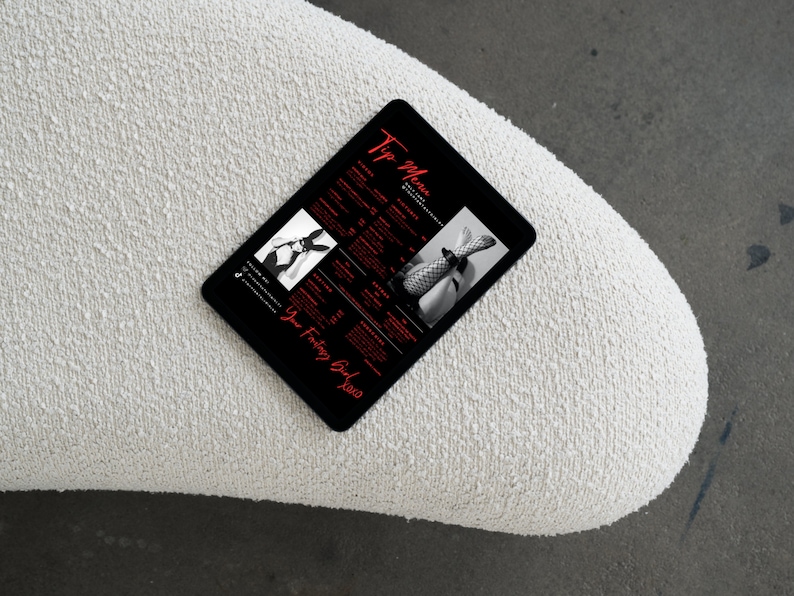 OnlyFans Tip Menu, Editable Template, Digital Download, Canva Template, OF menu, OnlyFans Red Menu Template, OF Tip Menu Template bild 4