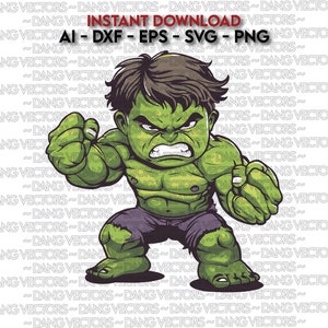 Vector File - Buff Strong Green Man Comic Fan - Art Ai Svg Dxf Png Eps  Cut laser Graphic Print Design  Coloring Cartoon Clipart Chibi Smash