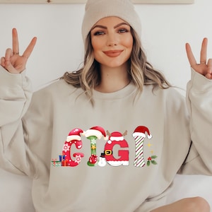 Felpa personalizzata Gigi Claus, felpa natalizia della nonna Claus, maglione della nonna, felpa per nonna e nipoti, regali per Nana Gigi