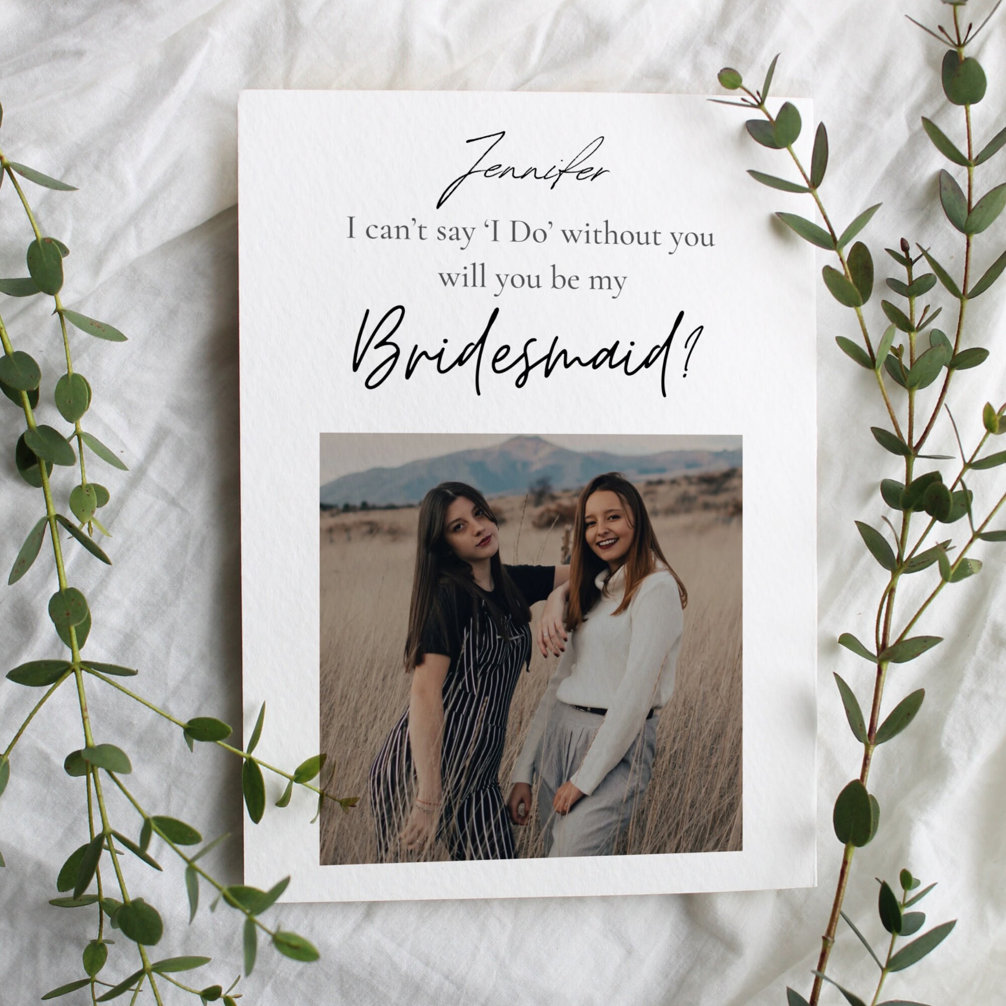 Bridesmaid Proposal Card Template Printable Bridesmaid Photo - Etsy