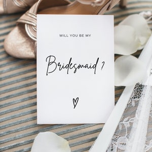 Minimalist Bridesmaid Proposal Card Template, Bridesmaid Proposal ...