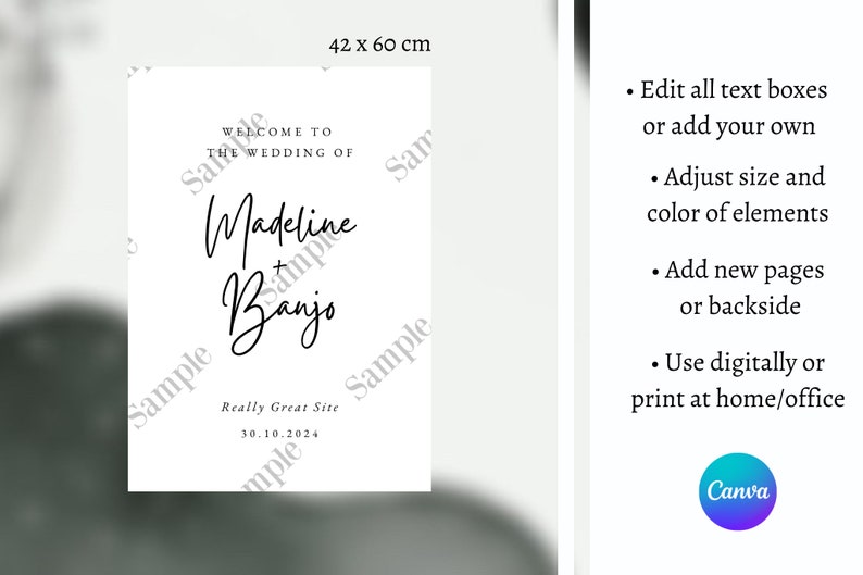 Calligraphy Welcome Sign Template, Printable Welcome Sign, Bridal Shower Sign, Wedding Welcome ...