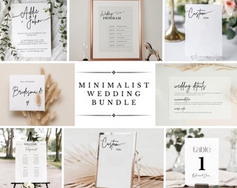 Personalized Wedding Bundle, Custom Minimalist Wedding Bundle,Clean Modern Wedding DIY, Signs and Decor Set,Personalized For You Wedding Kit