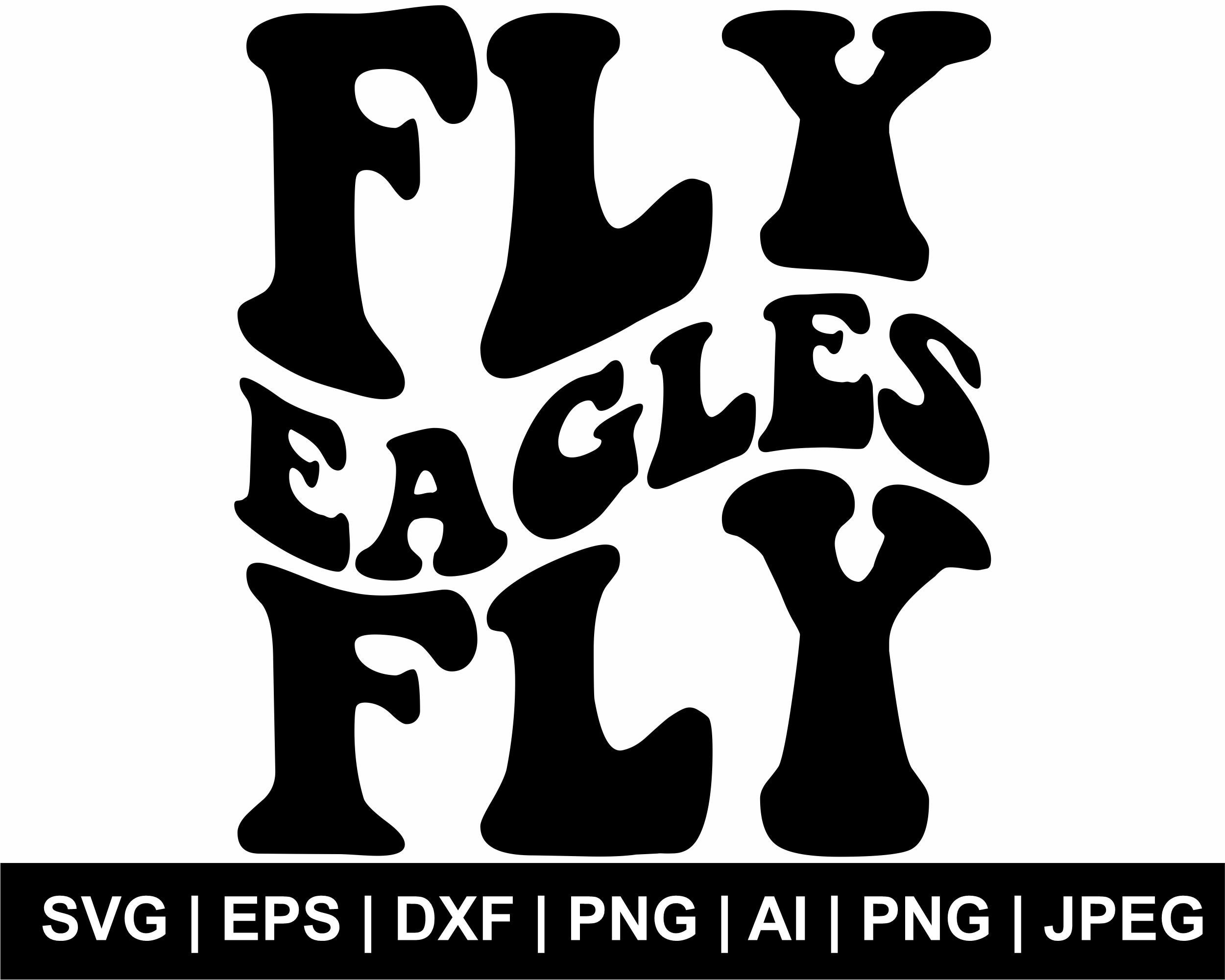 Fly Eagles Fly Wavy Svg, Fly Eagles Fly Svg, Retro Svg, Eagles Mascot Svg,  Team Mascot Svg, T Shirt Svg, Eagles Clipart, Svg Cut File Cricut