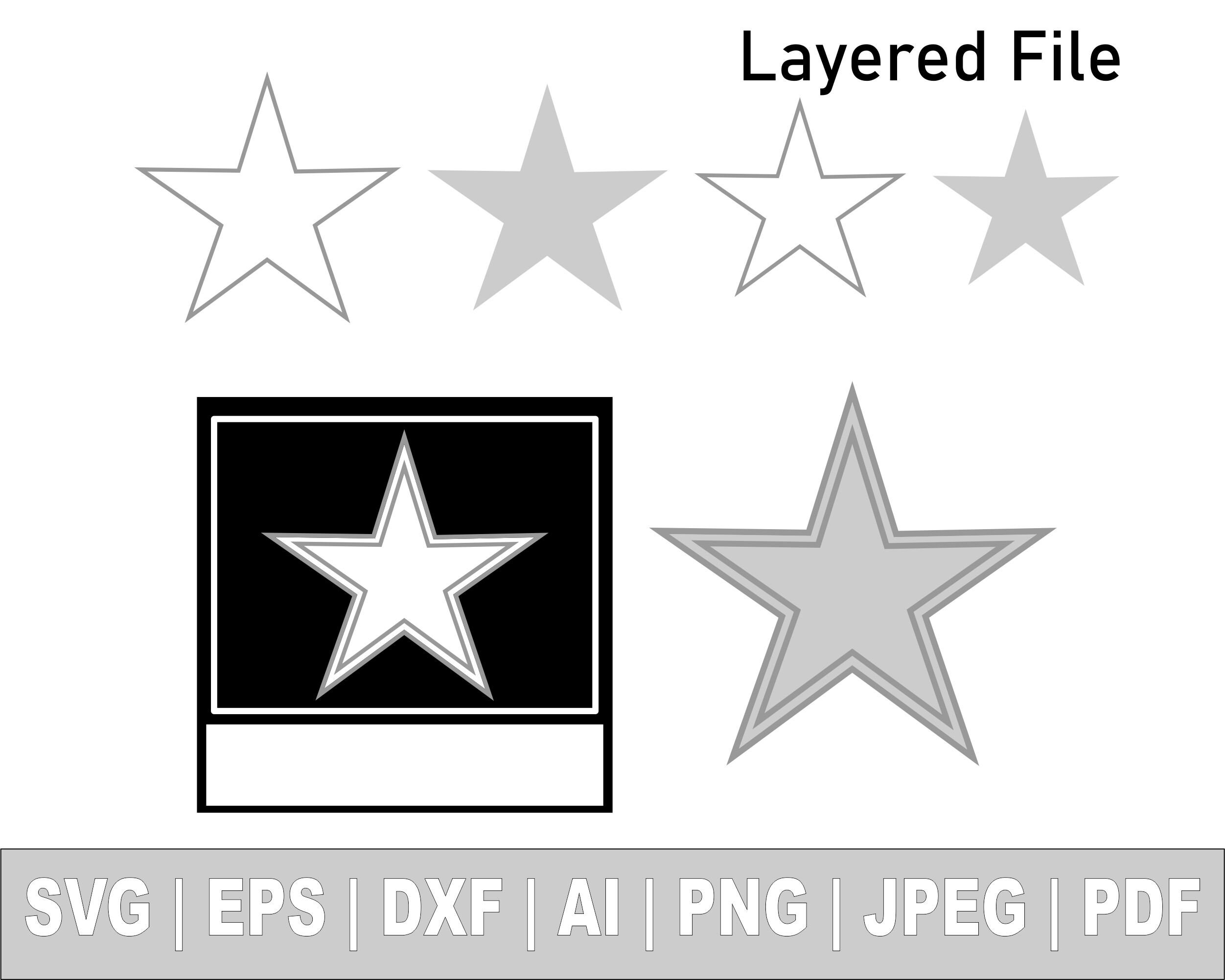 Star Svg Double Star Svg Star Outline Svg Us Army Star Svg Etsy Australia