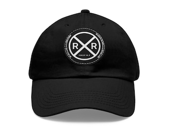Psalm 34:8 Toevlucht Herstel "Papa Hat" met lederen patch | Herstelhoed | Hoop hoed | Christelijke hoed | Kunstleer patch | Voorgevormde snavelhoed