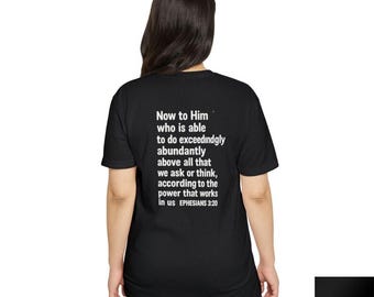 Ephesians 3:20 Christian T-shirt - Inspirational Religious Tee, Unisex Graphic Top, Bible Quote Apparel, Christian Gift Shirt, Scripture