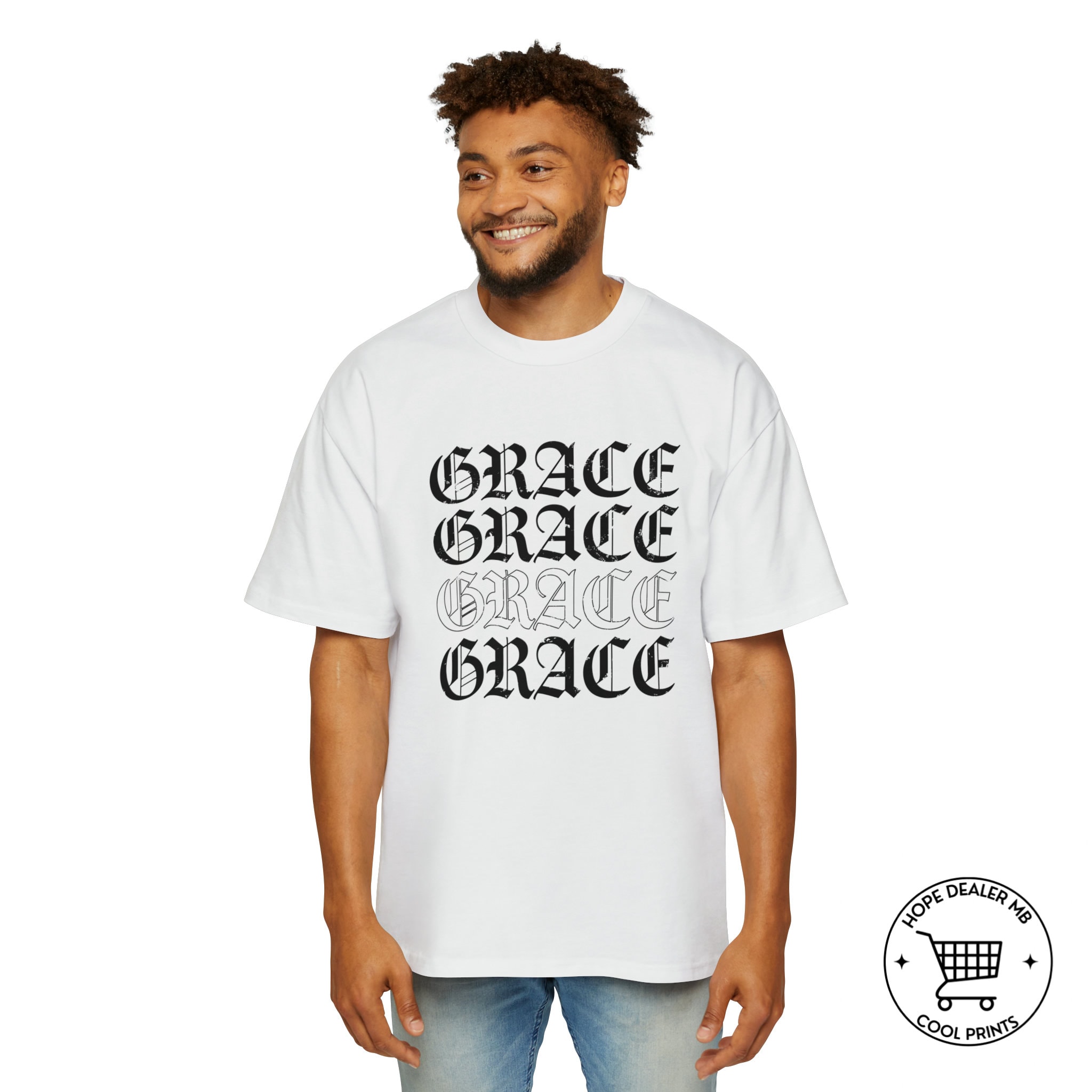 Grace T-shirt Old English Font | Oversized for Men Heavy | Grace