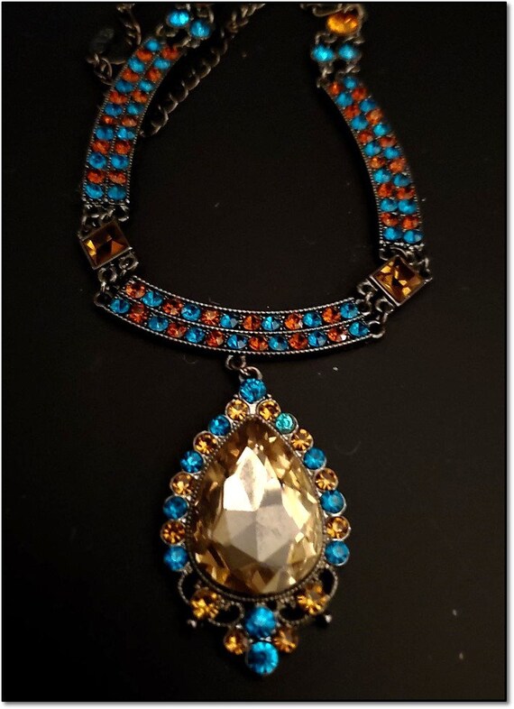 Vintage Turquoise, Firelight, and Amber-Colored C… - image 9