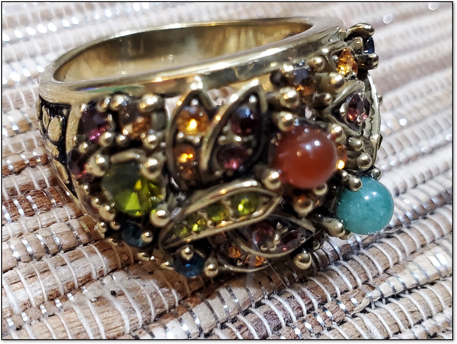 Superbe Collier Heidi Daus Vintage Multicolore à Strass - Déclaration 15 Pouces