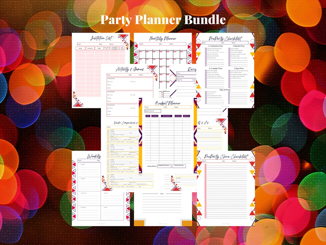 Printable Party Planner Printable Event Planner Event - Etsy Australia