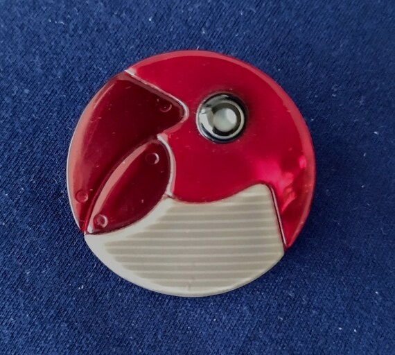 Lea Stein, Parrot Head, Exotic Bird, Vintage, Brooch, Pin