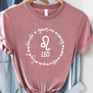 Leo Zodiac Shirt,Astrology Graphic Tee,Zodiac Sign Shirt,Leo Horoscope Gift,Generous And Loyal Leo Shirt,Leo Birthday Tee