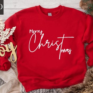 Merry Christmas Sweatshirt, Womens Christmas Sweatshirt, Cute Winter Sweater, Christmas Gifs, Christmas Crewneck Sweatshirt, Holiday Sweater