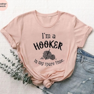 Funny Crochet Shirts, Crocheting Gifts, Crochet T-Shirt, Knitting Shirts for Women, Knitting Gifts for Mom, Gift for Grandma,Crafter Mom Tee