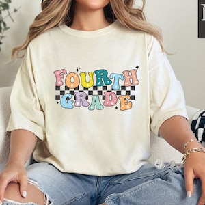 Comfort Colors® Fourth Grade TShirt, 4th Grade Teacher Shirt, Retro Fourth Grade Tee, 4th Grade Team Group Shirts,Teacher Gift,Teacher Shirt
