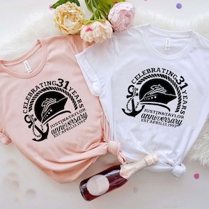 Personalized Anniversary Cruise Shirt,Wedding Anniversary Tee,Custom Couple Cruise Shirt, Cruise Anniversary Gift, Couples Anniversary Shirt