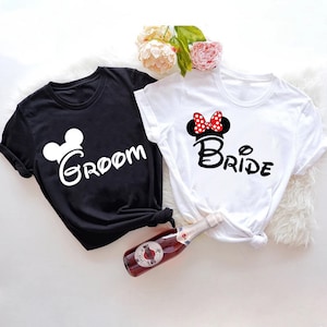 Disney Bride and Groom Shirts,Bride and Groom Mickey Shirt,Disney Wedding Gift,Honeymoon Gifts,Disneyland Couple Shirts,Disney Wedding Shirt