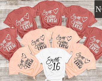 16th Birthday Tshirt,Sweet 16 Birthday Party Tshirt,Sweet Sixteen Group Shirts,16th Birthday Crew Shirt,16th Birthday Gift,Birthday Girl Tee
