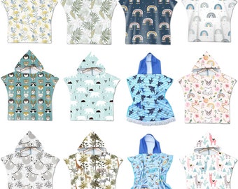 Toalha de praia infantil poncho de microfibra de secagem rápida com capuz toalha de praia infantil