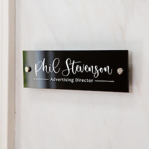 Wall Sign Name Plate - 2 Sizes Personalized Door Office Sign, Executive CEO Sign, New Job Business Decor, Birthday Promotion Mom Gift Ideas
