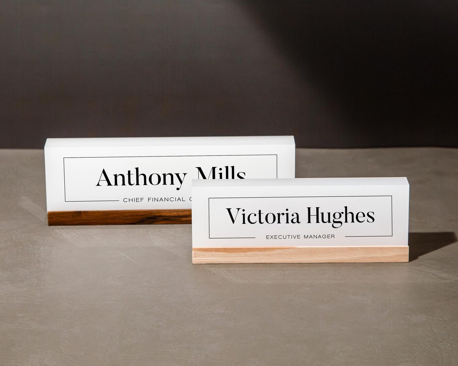 Personalized Acrylic Name Block (D9) - Custom Job Title Plaque Black ...