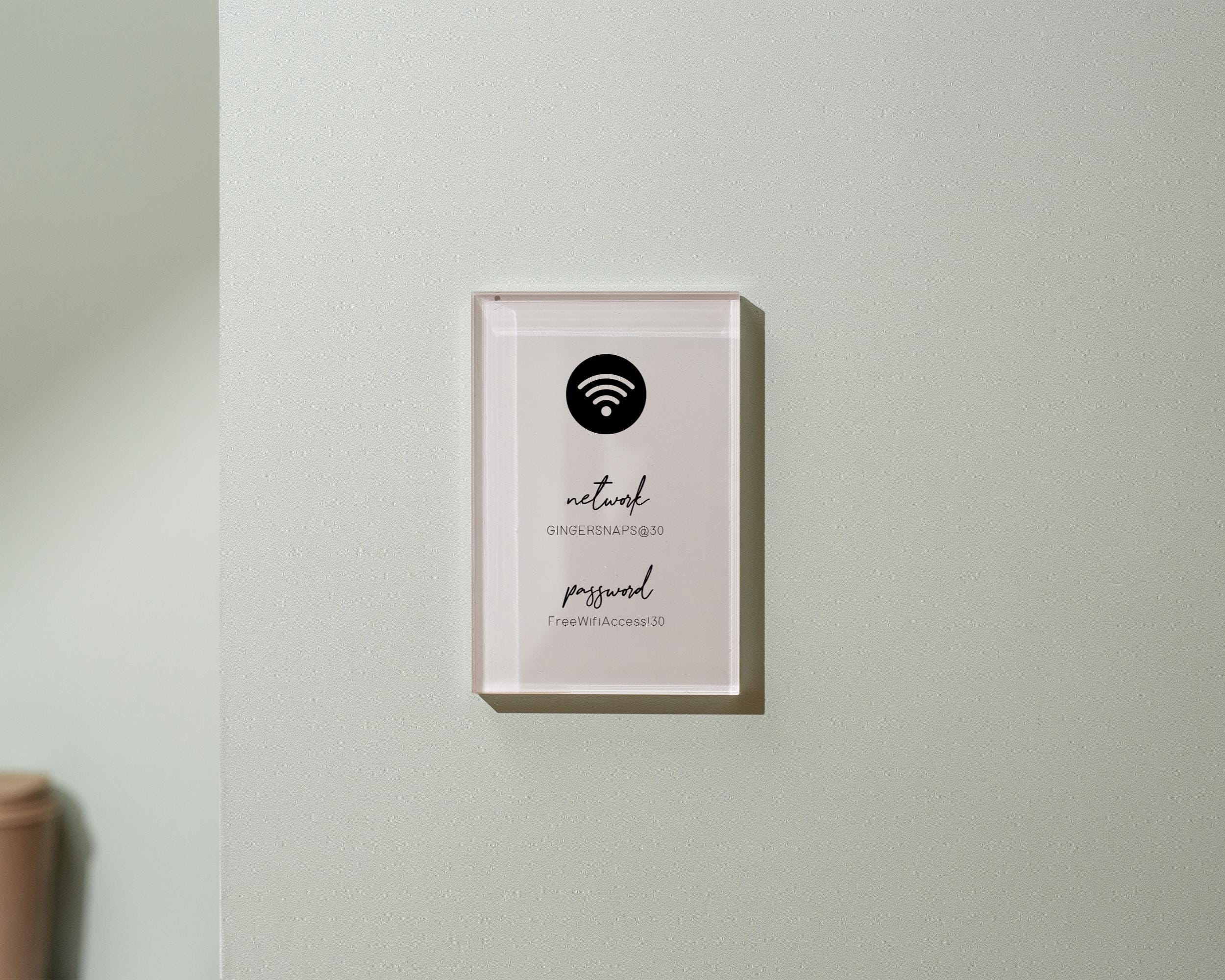Wifi Pastel Acrylic Sign (W4) - Custom Network Internet Password Table ...