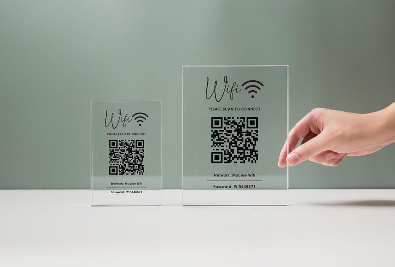 Personalized Acrylic QR Code Wifi Sign (design 1) - Custom Network ...