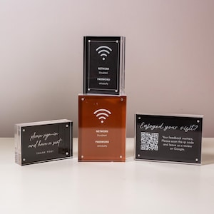 Magnetic Acrylic Block Paper Sign Holder -  Replacable 4x6 or 5x7 Clear Paper Display Signage Desk Holder Office Retail Hotel Menu Services