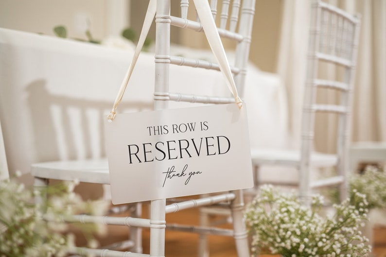 Reserved Hanging Acrylic Sign With Ribbon (D3) - 11.5x7