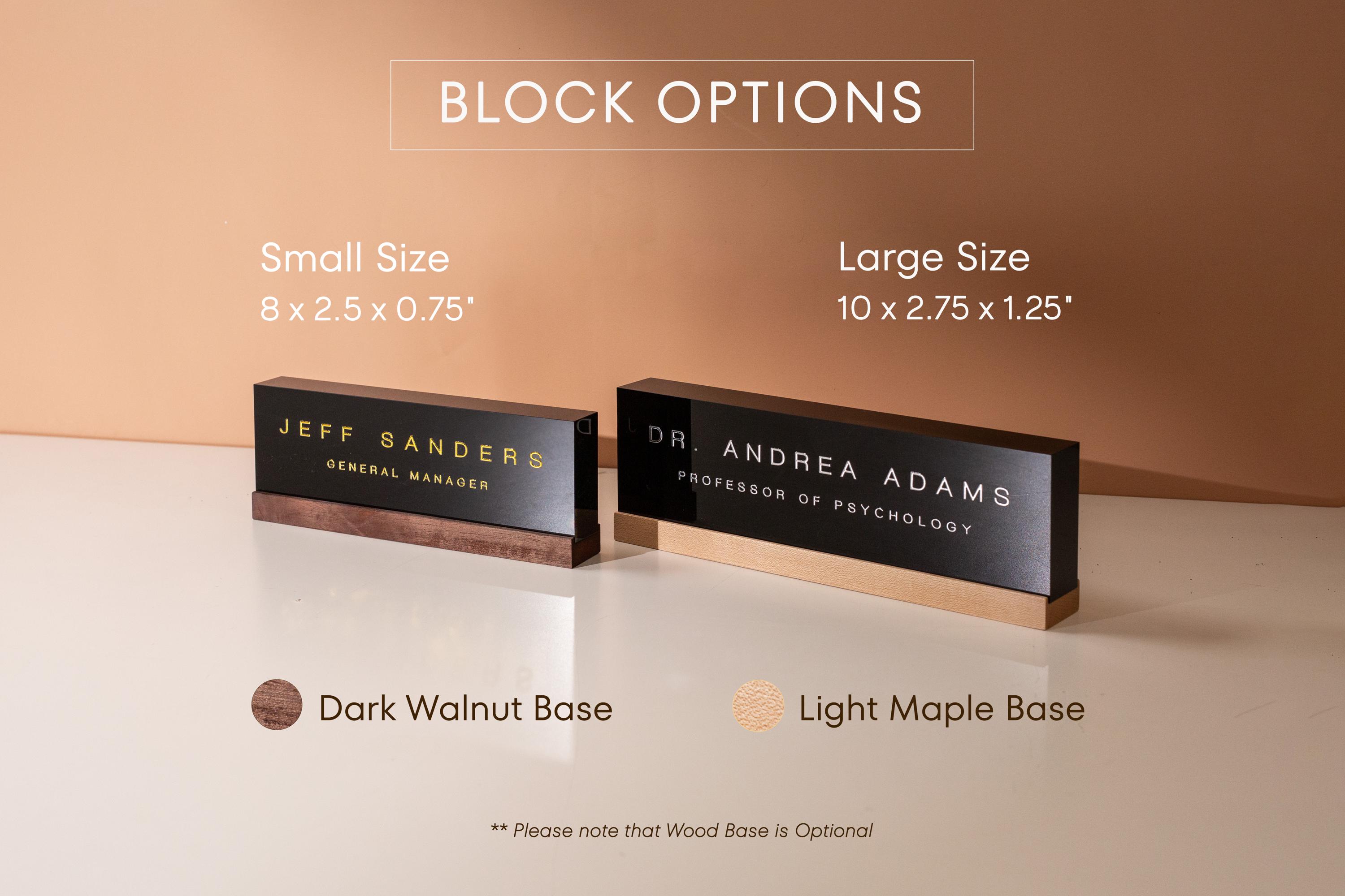 Black Acrylic Foil Name Block - Personalized Custom Gold Silver Text ...
