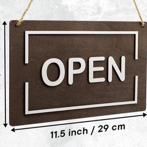 Open Closed Wood Hanging Sign (design 1) - Double Sided Business Sign ...